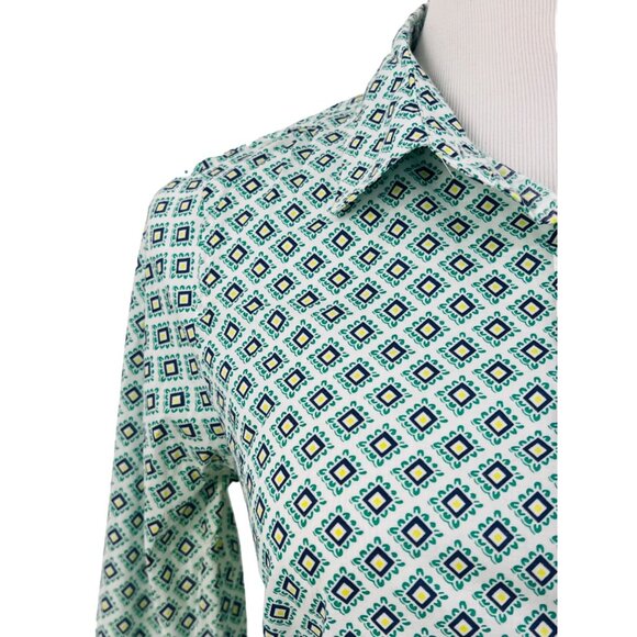 J.Crew “The Perfect Shirt” Vintage Inspired Geometric Print Button-Down Long Sle - Picture 6 of 8